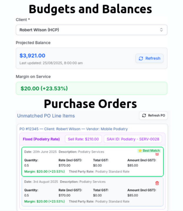 Budgets and balances preview